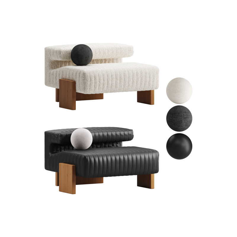 Moroso loveseat armchair Modelo 3D .c4d .max .obj .3ds .fbx .stl .blend 