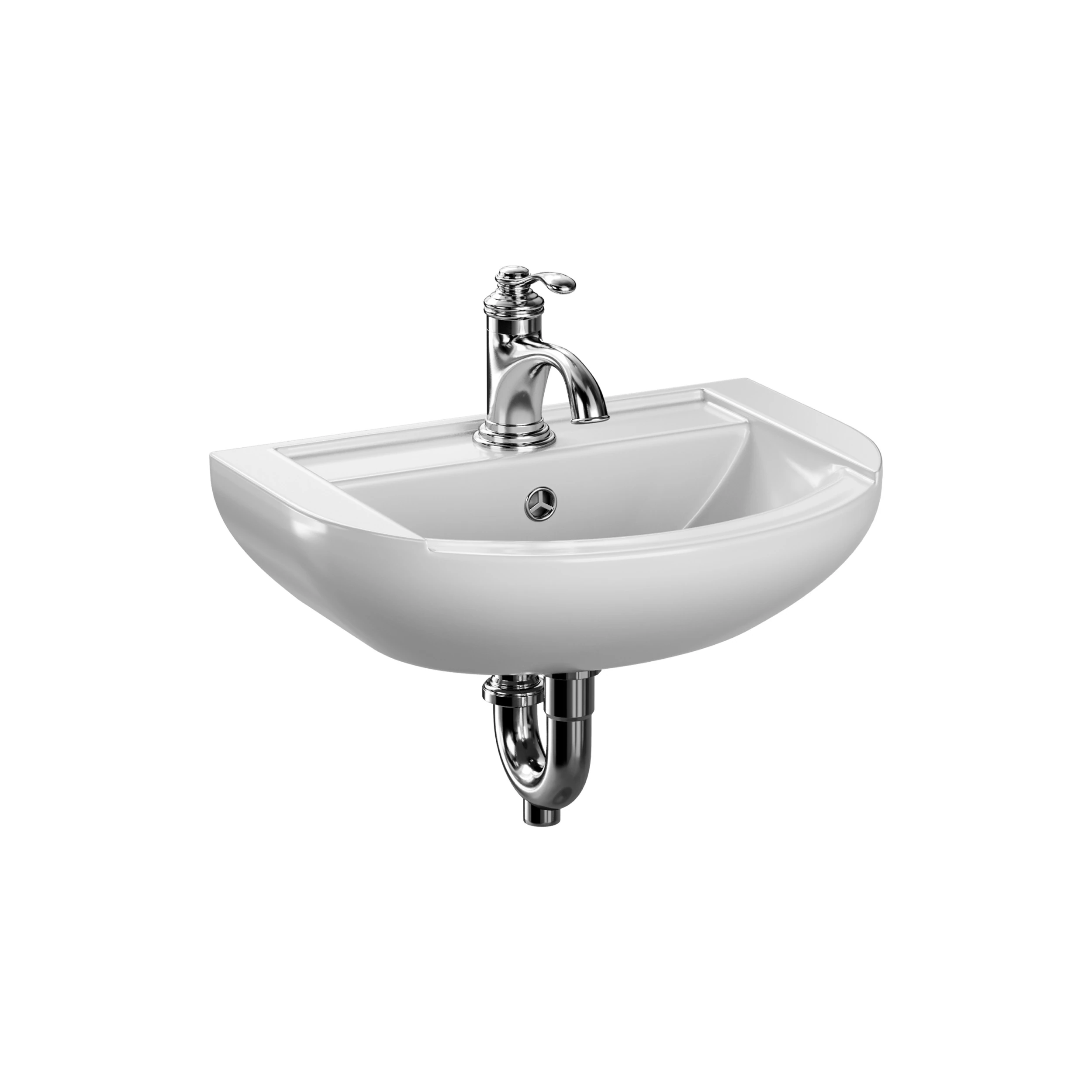 Nova Wall Mount Vessel Bathroom Sink Round Heavy Duty Ceramic 3D Model .c4d .max .obj .3ds .fbx .stl .blend 