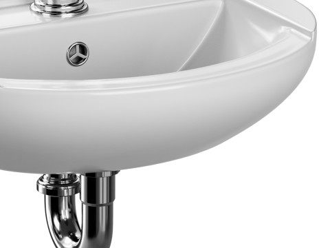 Nova Wall Mount Vessel Bathroom Sink Round Heavy Duty Ceramic Model 3D