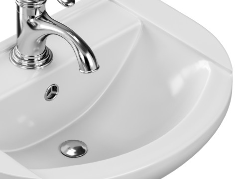 Nova Wall Mount Vessel Bathroom Sink Round Heavy Duty Ceramic Model 3D