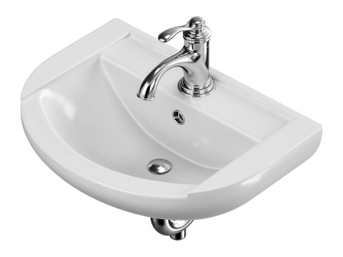 Nova Wall Mount Vessel Bathroom Sink Round Heavy Duty Ceramic Model 3D