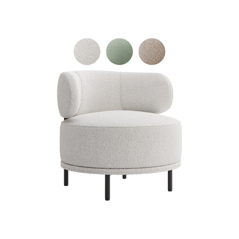Penn Taupe Boucle Wing Back Accent Chair 3D Modell .c4d .max .obj .3ds .fbx .stl .blend 