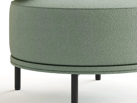 Cadeira Penn Taupe Boucle Wing Back com acento Modelo 3D