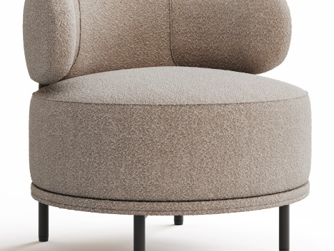 Penn Taupe Boucle Wing Back Accent Chair 3D Modell