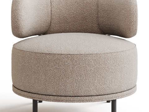Penn Taupe Boucle Wing Back Accent Chair 3D Modell