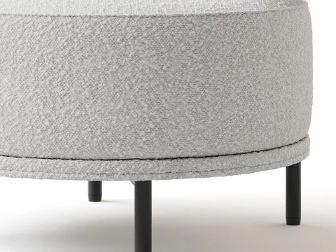 Cadeira Penn Taupe Boucle Wing Back com acento Modelo 3D