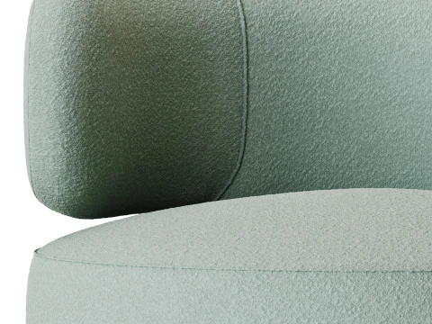 Cadeira Penn Taupe Boucle Wing Back com acento Modelo 3D