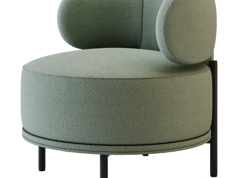 Penn Taupe Boucle Wing Back Accent Chair 3D Modell