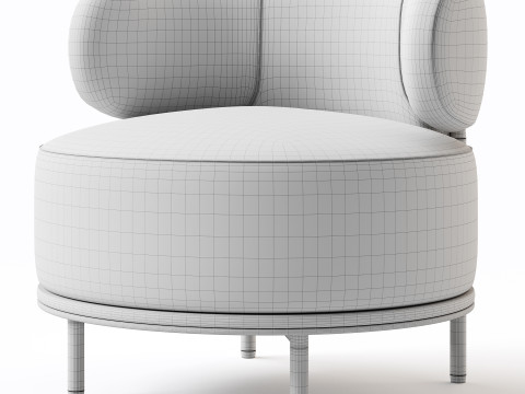 Penn Taupe Boucle Wing Back Accent Chair 3D Modell