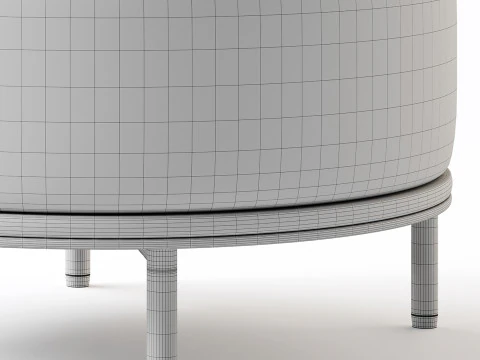 Cadeira Penn Taupe Boucle Wing Back com acento Modelo 3D