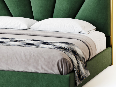 Royal Blue Upholstered Luxury King Size size Bed 3D Модель