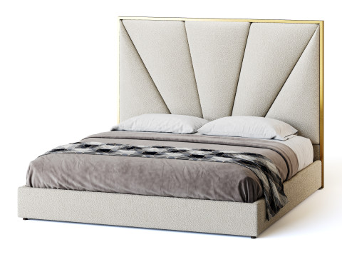 Royal Blue Upholstered Luxury King Size size Bed 3D Модель