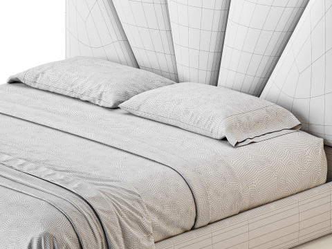 Royal Blue Upholstered Luxury King Size size Bed 3D Модель