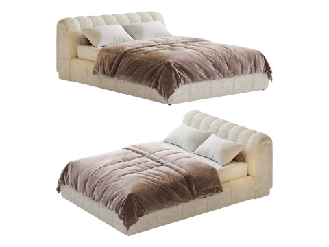 Salami Queen Bed - Maya Cream Boucle 3D Модель