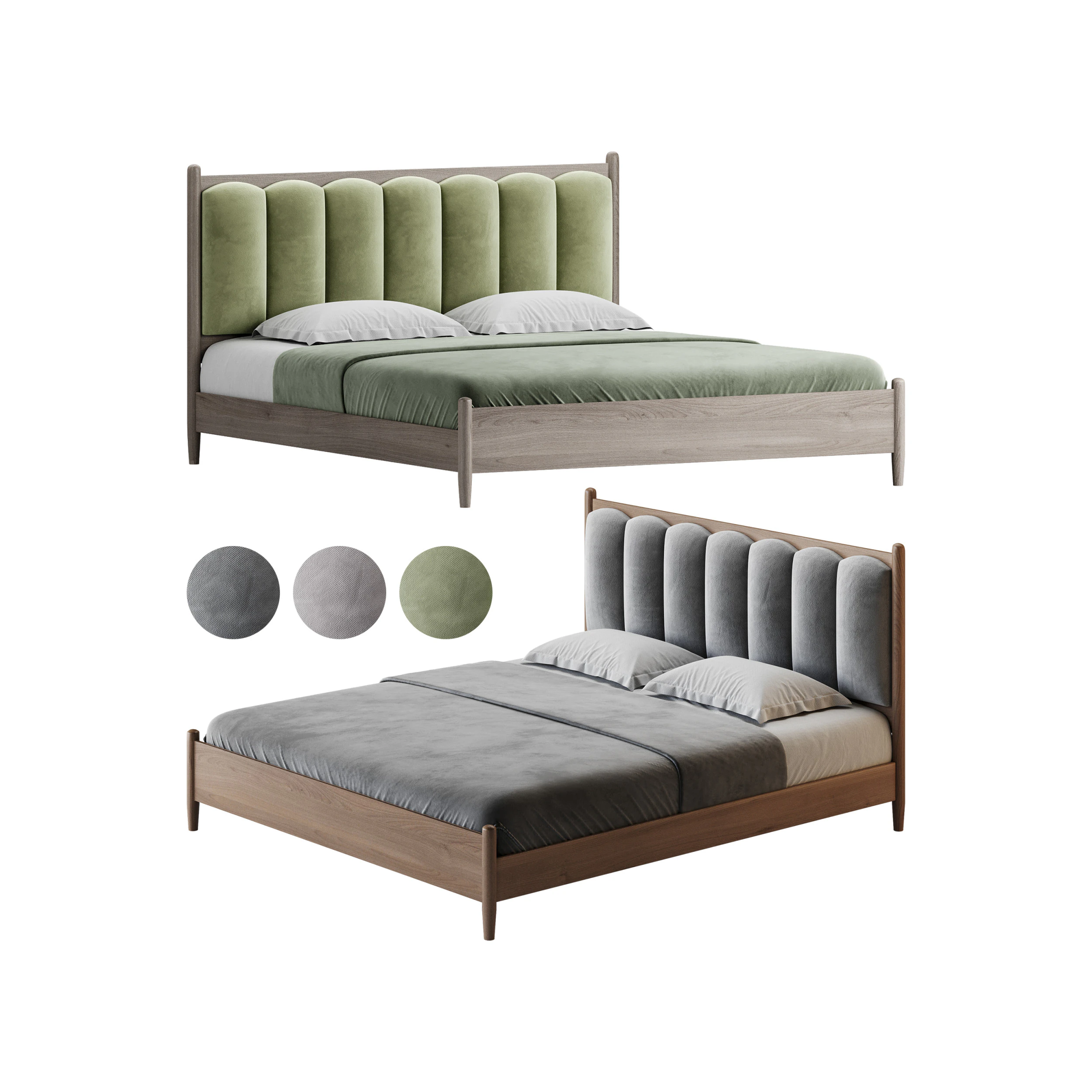 Scandinavian Interior Design Pallet Bed 3D Model .c4d .max .obj .3ds .fbx .stl .blend