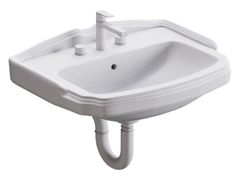 Small wall Mount bathroom 3D 모델