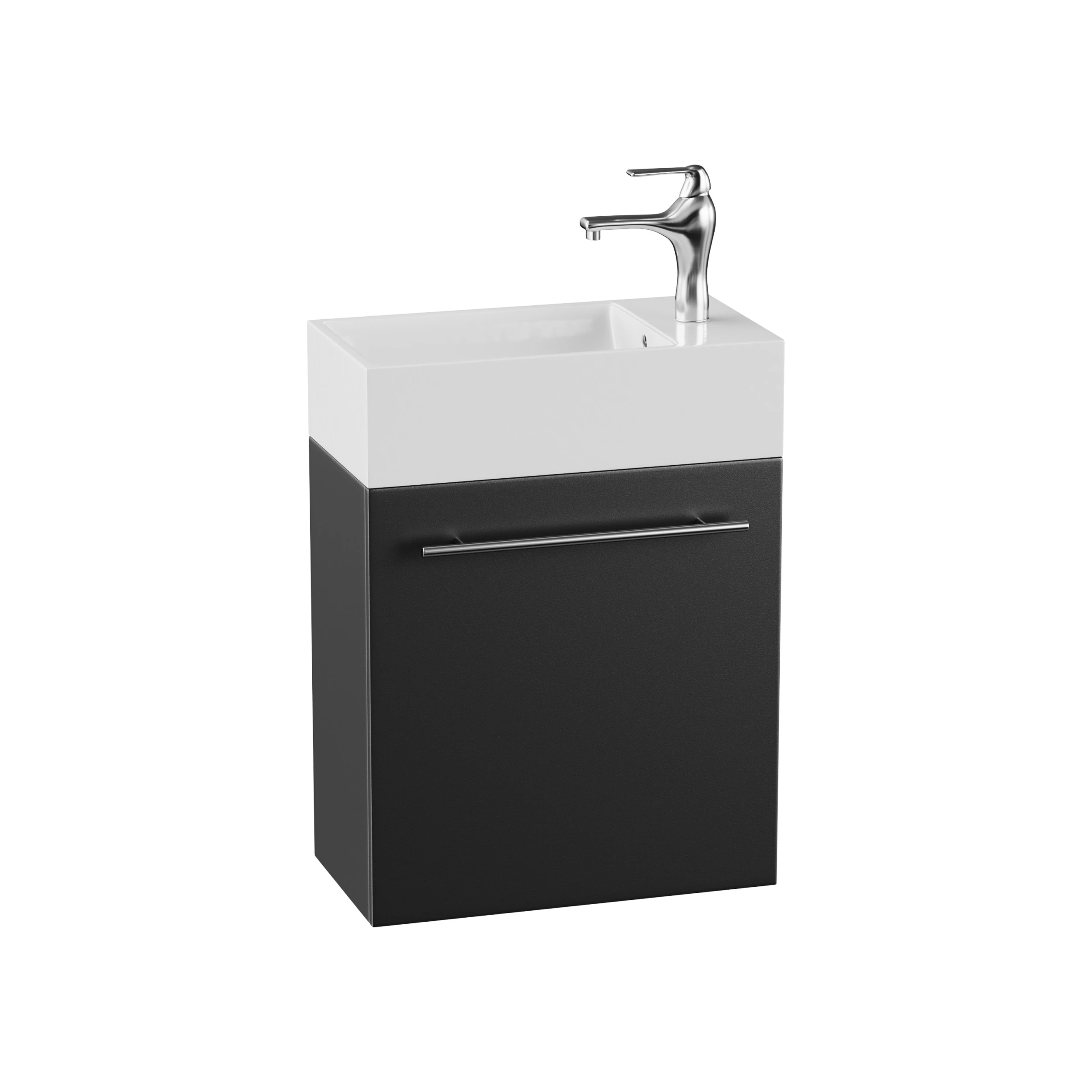 Small Wall Mounted Cabinet Vanity Bathroom Sink Cabinet Black 3D Model .c4d .max .obj .3ds .fbx .stl .blend