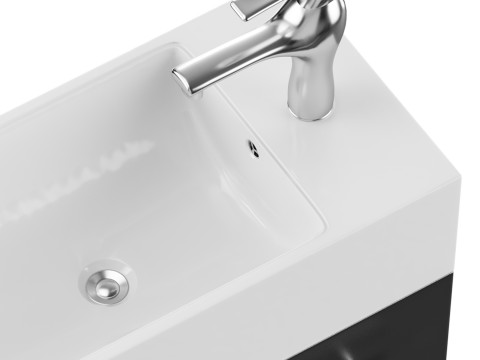 Small Wall Mounted Cabinet Vanity Bathroom Sink Cabinet Black 3Dモデル