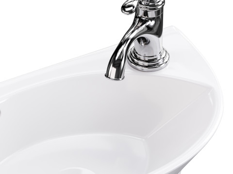 Small Wall Mount Sink for Bathroom 3D Model