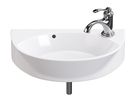 Small Wall Mount Sink for Bathroom 3D Model