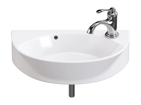 Small Wall Mount Sink for Bathroom 3D Model