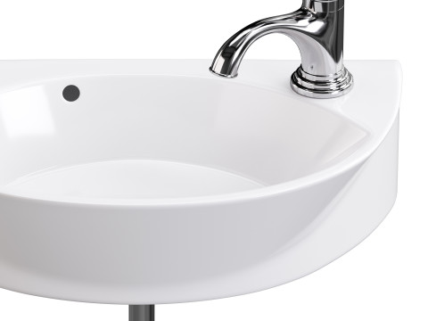 Small Wall Mount Sink for Bathroom 3D Model