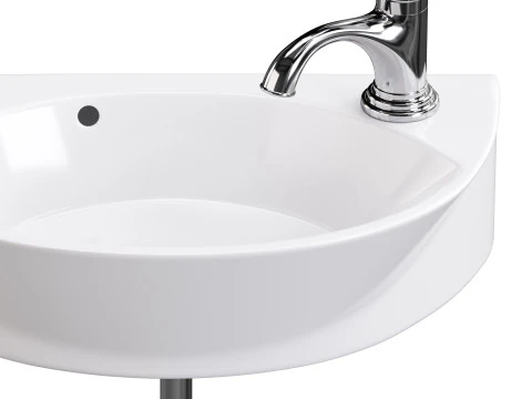 Small Wall Mount Sink for Bathroom 3D Model