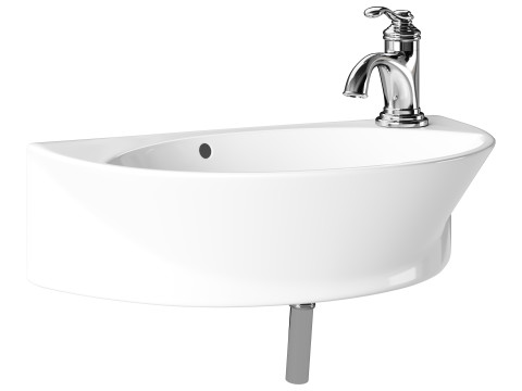 Small Wall Mount Sink for Bathroom 3D Model