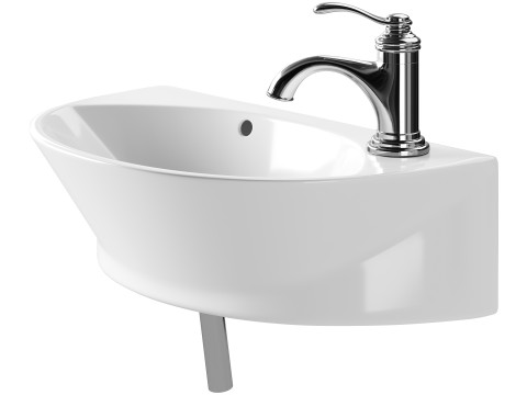Small Wall Mount Sink for Bathroom 3D Model