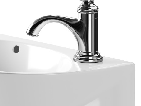 Small Wall Mount Sink for Bathroom 3D Model