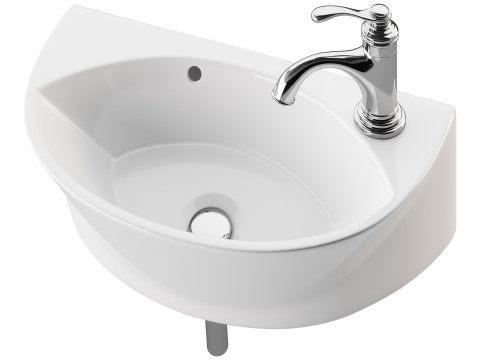 Small Wall Mount Sink for Bathroom 3D Model