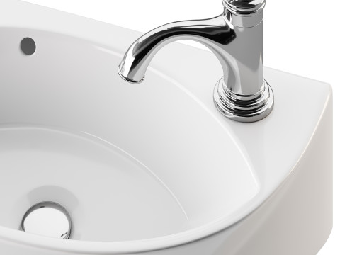Small Wall Mount Sink for Bathroom 3D Model