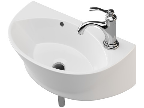 Small Wall Mount Sink for Bathroom 3D Model