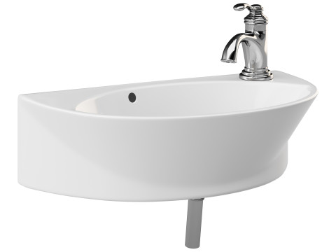 Small Wall Mount Sink for Bathroom 3D Model