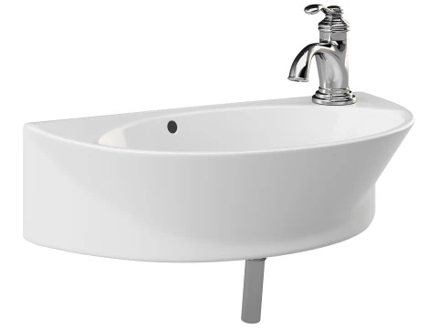 Small Wall Mount Sink for Bathroom 3D Model