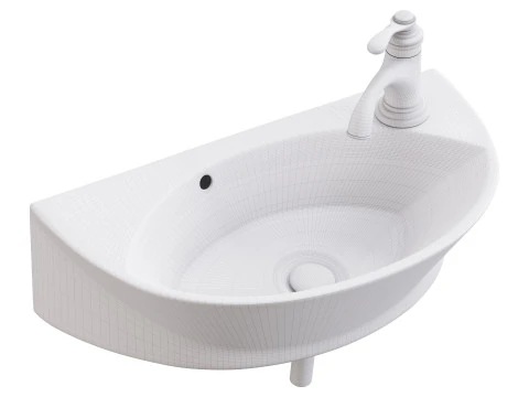 Small Wall Mount Sink for Bathroom 3D Model
