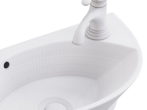 Small Wall Mount Sink for Bathroom 3D Model