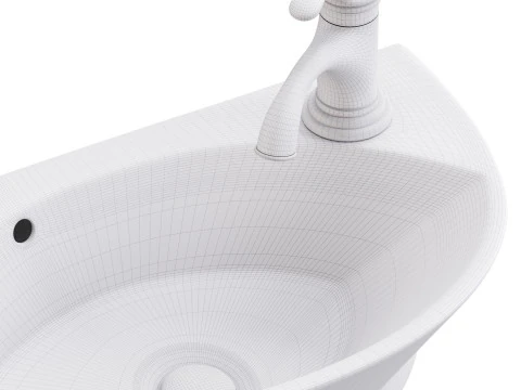 Small Wall Mount Sink for Bathroom 3D Model
