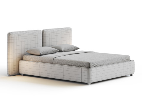 Tadao bed with compartment 3D मॉडल