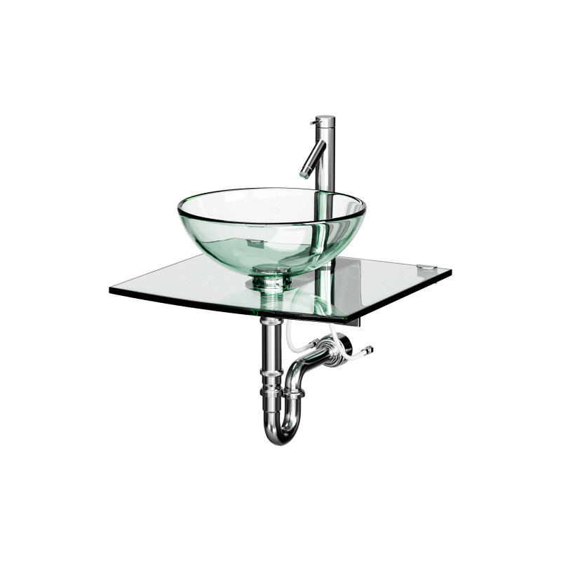Unique Tempered Glass Wall Mount Vessel Sink 3D 모델 .c4d .max .obj .3ds .fbx .stl .blend