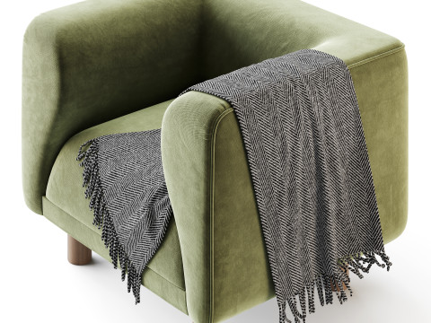 Veneto Velvet Poudre Armchair 3Dモデル