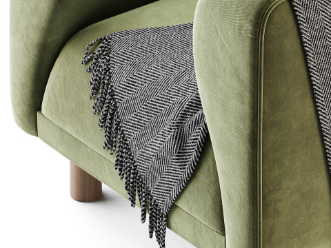 Veneto Velvet Poudre Armchair 3Dモデル
