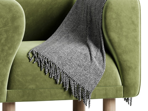 Veneto Velvet Poudre Armchair 3Dモデル