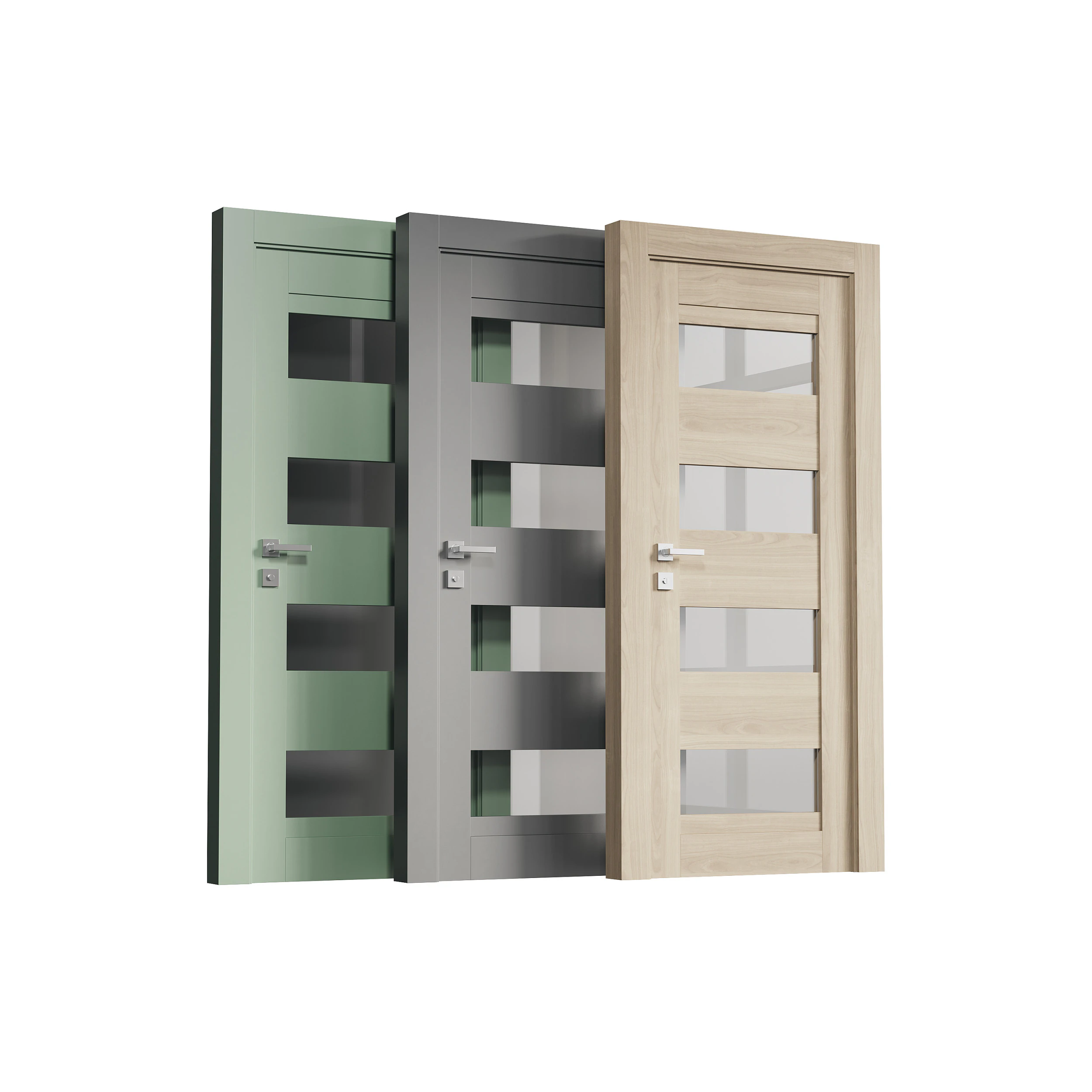 Modern interior door 16 3D Model .c4d .max .obj .3ds .fbx .stl .blend 