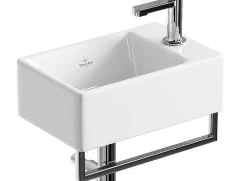 Villeroy Boch Memento Basin and Towel Rail Bundle Modello 3D