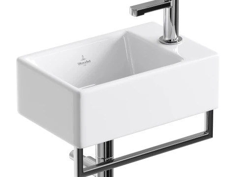 Villeroy Boch Memento Basin and Towel Rail Bundle 3D Model
