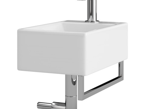 Villeroy Boch Memento Basin and Towel Rail Bundle Modello 3D