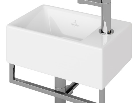Villeroy Boch Memento Basin and Towel Rail Bundle Modello 3D