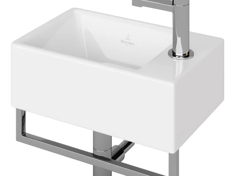 Villeroy Boch Memento Basin and Towel Rail Bundle 3D Model