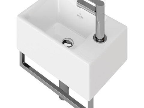 Villeroy Boch Memento Basin and Towel Rail Bundle Modello 3D